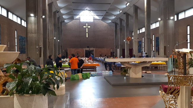 pranzo in chiesa