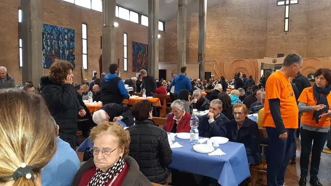 pranzo in chiesa